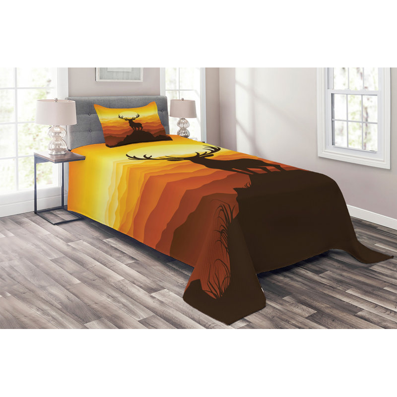 Rustic Polyester Coverlet, Twin Bedspread + 1 Sham