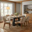 Table de salle à manger ronde extensible de 43,3 po à 59 po pour 4 à 8 personnes, table de salle à manger ovale moderne avec feuilles amovibles peu encombrante, base en bois avec tablette de rangement pour le salon de la cuisine-129879072