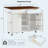 52" Fluted Kitchen Island with Drop Leaf, Power Outlet,  Kitchen Storage Cart with Adjustable Shelves, 2 Doors and 2 Drawers, Rolling Island Table with Walnut Color Top for Kitchen, White