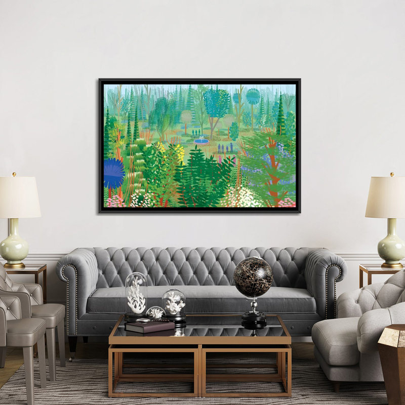 « xochimilco », impression sur toile, H 18 po x l 26 po x P 1,5 po, Toile avec cadre noir, Pas de tapis