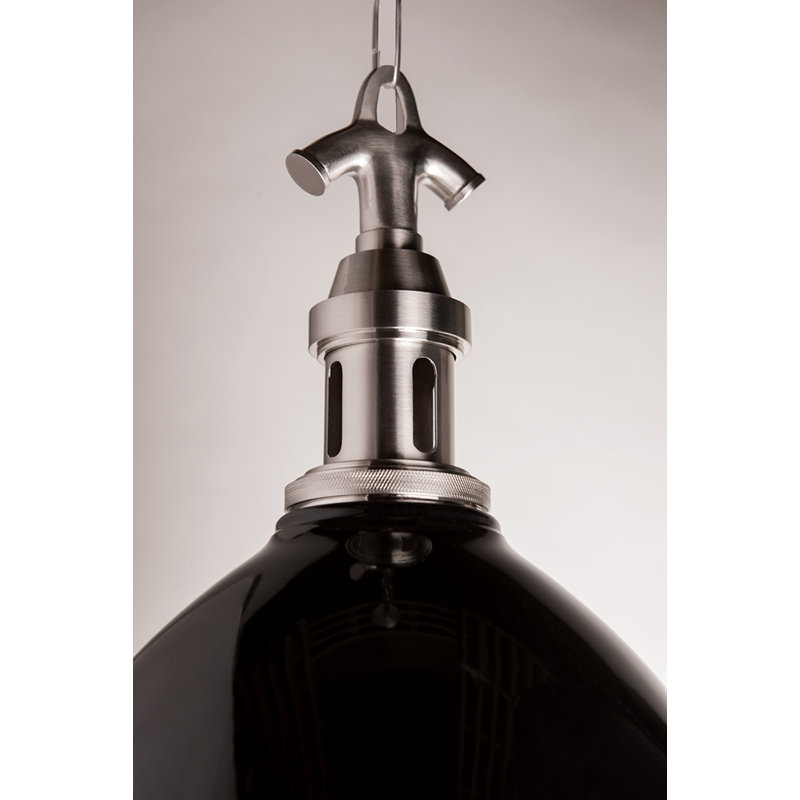 Viceroy 1 Light Pendant, Black/Polished Nickel, 17.75" H x 12.75" W x 12.75" D, Polished Nickel