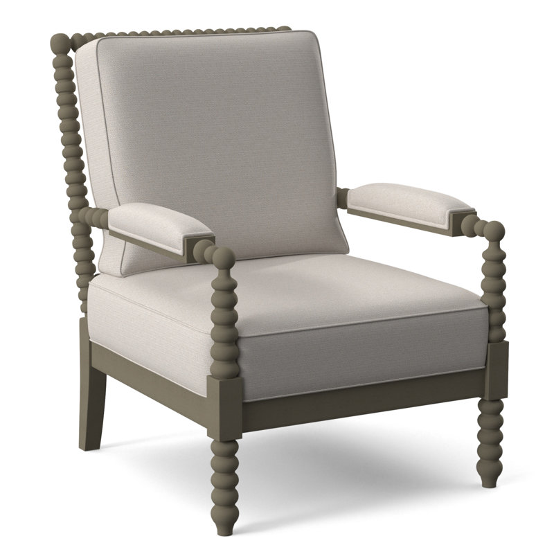 Lind Island 29" Wide Lounge Chair, White Textured Performance; 0865-91, Stone Hearth Finish