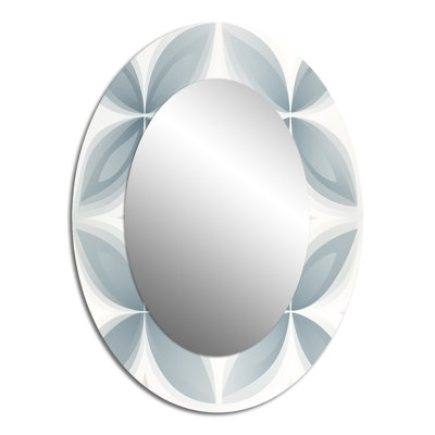 Soft Monochrome - White Oval Wall Mirror Decor