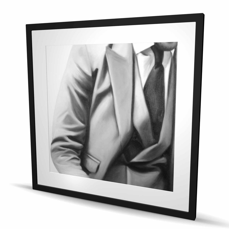 Élégant homme d'affaires - reproduction de bureau encadrée, H 36 po x l 36 po
