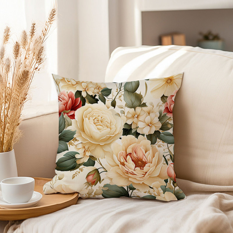 Floral Shabby Elegance Rose Flower Pattern VI, 16"H x 16"W