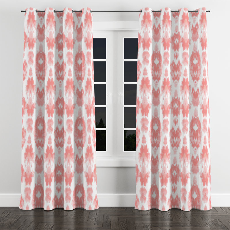 Boho Blackout Curtains - Contemporary Boho Balikos Grommet Curtain - 1 Panel, 52" W x 90" L, Silver Grommets
