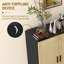 Buffet Bernerd avec 2 portes en rotin et buffet avec tablettes réglables-928233420