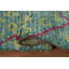 Tapis de vestibule marocain en laine à treillis turquoise 3 x 5
