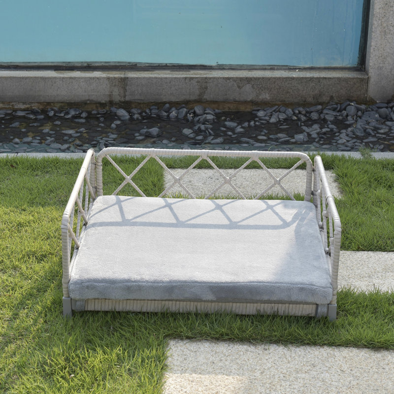 Dog Bed For Medium Dogs - Water With Comfortable Padding, Elevated Structure, Indoor And Outdoor, Grey Pet Size (26 40 Lbs), Breathable Cushion, &
