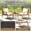 Ensemble de 3 chaises de patio en osier et table d'appoint Corrigan Studio® avec plateau en verre trempé