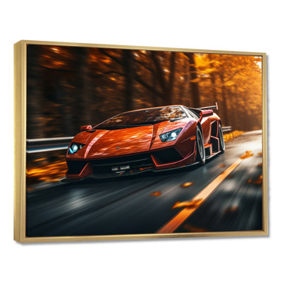 Lamborghini Diablo Highway Orange - Car Exotic Wall Art