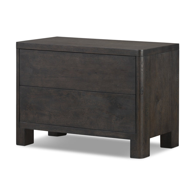 Noeline Nightstand-Smoked Black Oak Veneer, Smoked Black Oak