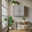 Armoire murale simple en bois massif gris clair à 2 portes et 3 tablettes pour le rangement de la cuisine, de la salle de bain, de la buanderie et des tablettes réglables prêtes à assembler (l 30 po x P 12 po x H 42 po)