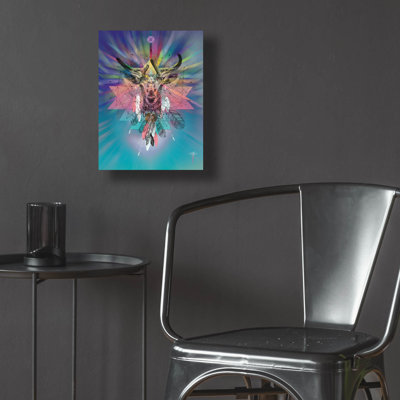 «Red Cosmic Deer» par Karin Roberts, art mural en verre acrylique, ACR-40932