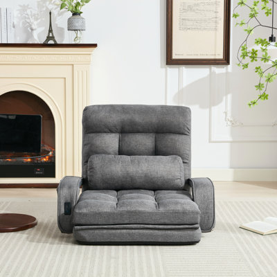 Comfy 5-Position Floor Lounge Chair - Adjustable Sofa Chair With 2 Usb Ports, Folding Lazy Sofa For Bedroom, Living Room, Dorm & Gaming