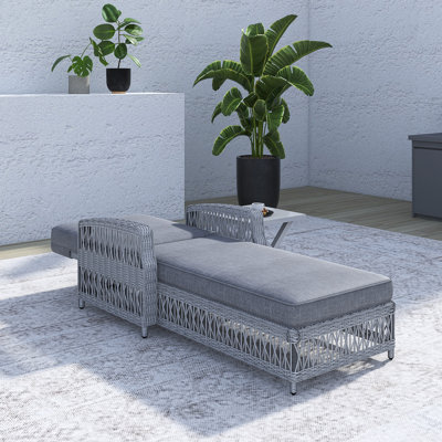 Chaise longue d'extérieur inclinable avec accoudoirs