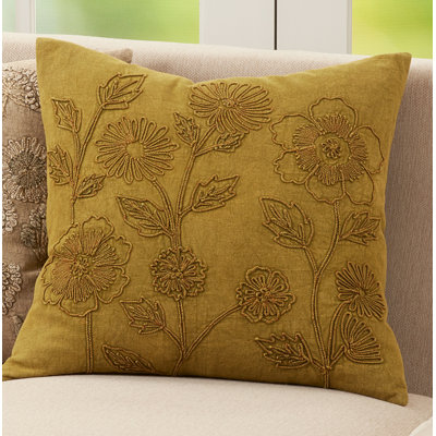 Genevieve Collection Appliqued Cotton Pillow Cover