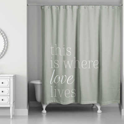 Rideau de douche Where Love Lives Olive