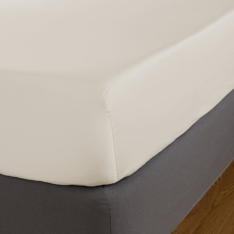 Avont Sateen Standard Fitted Sheet, Kingsize (5'), Ivory