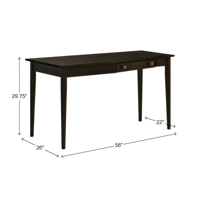 Bureau en bois massif gauche Malani, Café