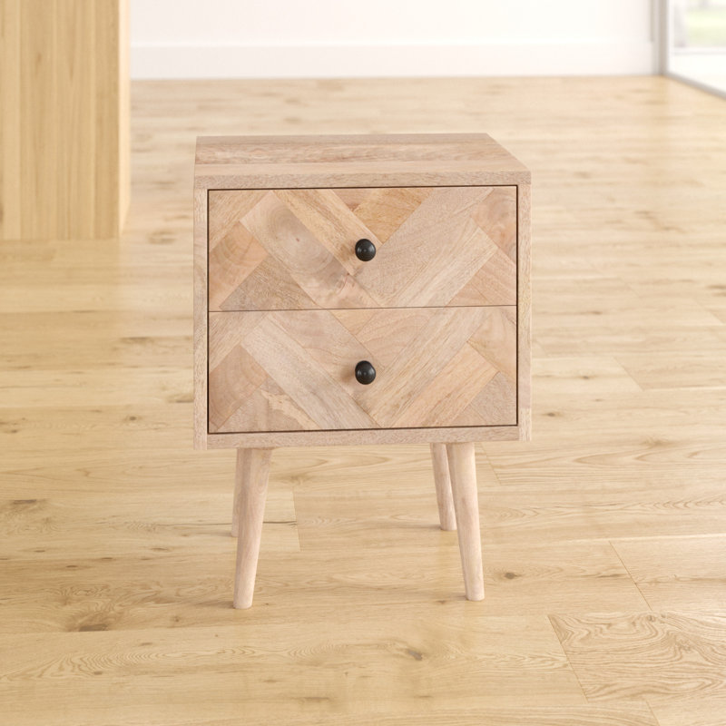 Rudden 45cm W Solid Wood Bedside Table