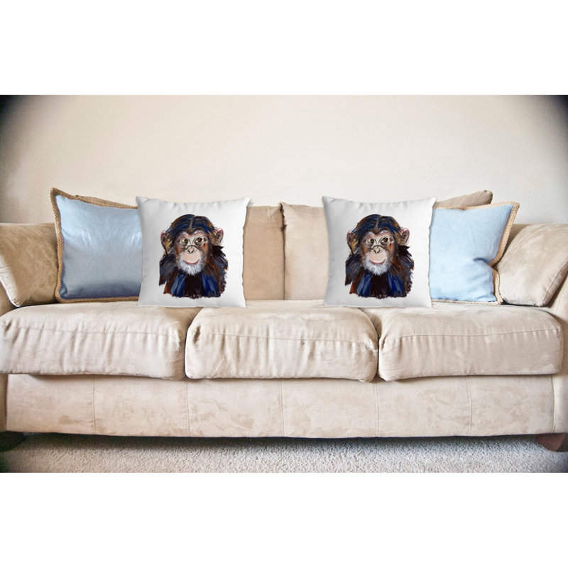 Chimpanzee Indoor/Outdoor Throw Pillow