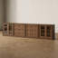 Buffet modulaire moderne Monos avec vitrines et meuble bas à 3 tiroirs, noyer-969660682