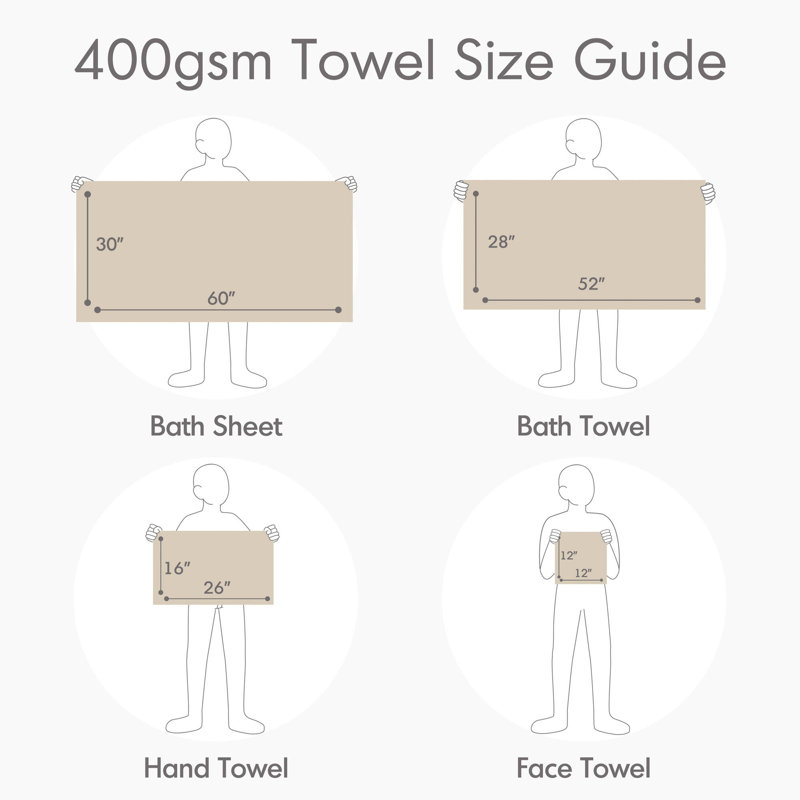Ensemble de 12 serviettes en coton à séchage rapide, beige, serviettes de bain et essuie-mains