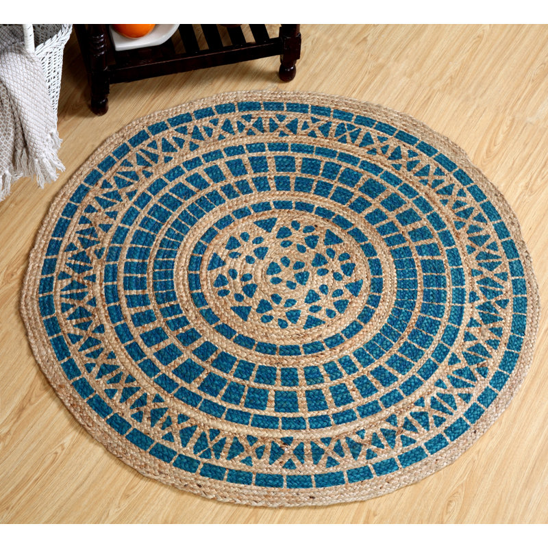 Round Virginia Geometric Hand Woven Area Rug, Round 150cm