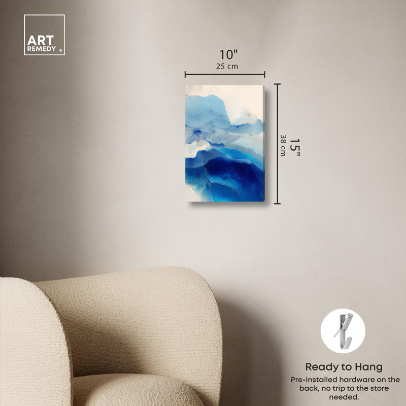 «Water Diptych II», impression sur toile par Art Remedy, H 15 po x l 10 po, Toile tendue avec châssis