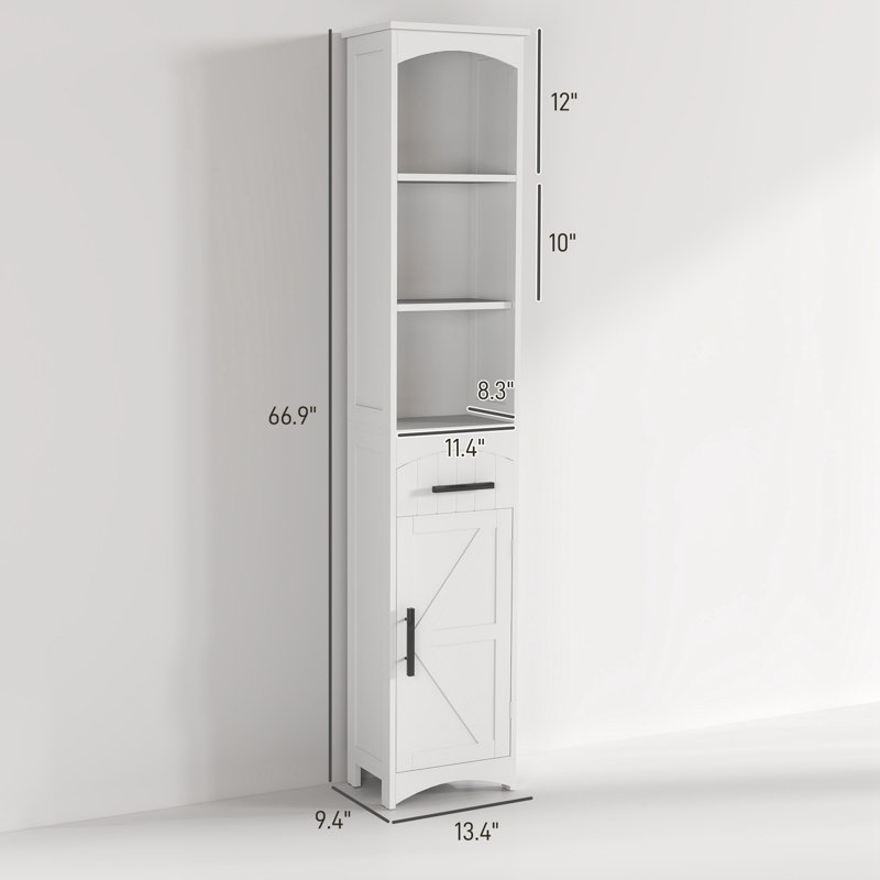 Armoire de rangement étroite étroite avec tiroir et grande salle de bain