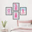«Pink Mirror Drink Tiger Collages Shapes» - Ensemble de 4 reproductions de cadres photo simples-97782258-97782259