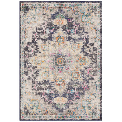 Felty Oriental Black/Gold Area Rug