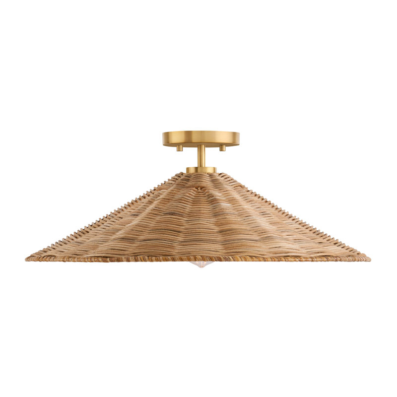 Plafonnier 1 lumière Lilliana en laiton naturel, Laiton naturel