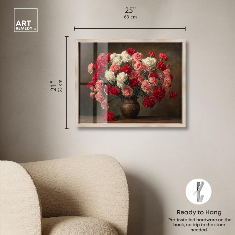 "Généreux bouquet I", reproduction d'art par Art Remedy, Crème, crème, 21" H x 25" W