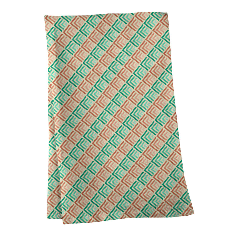 Mcguinness Tea Towel Kitchen Towel, Cotton Twill, Orange/Dark Green