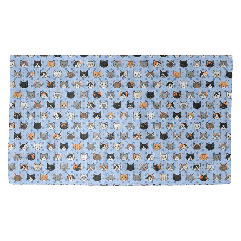 Tapis bleu/orange pour chat kitty Avicia, Rectangle 2 pi 2 po x 3 pi 4 po