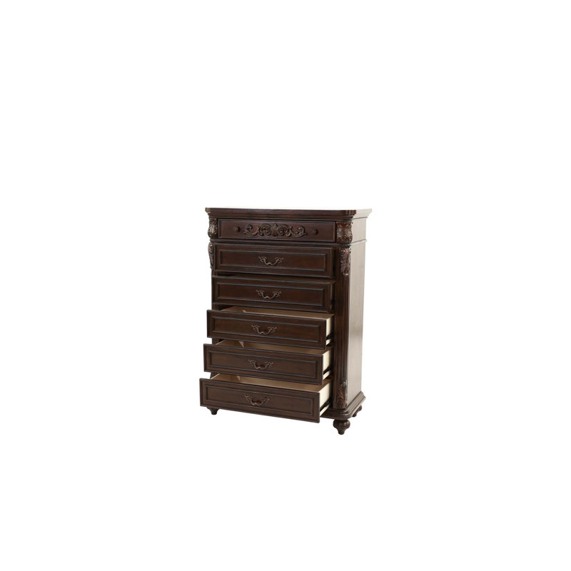 Élégante commode en bois avec un design unique pour le rangement de la chambre à coucher organisée