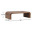 Wynne 55" Wide Mindi Wood Coffee Table, Medium Brown