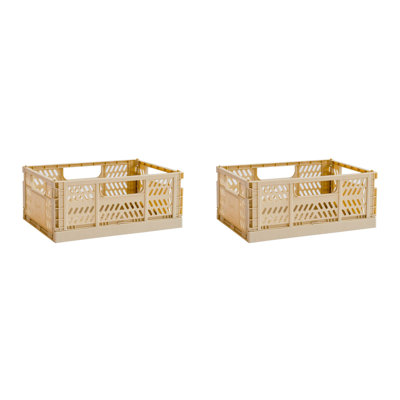 3 Sprouts - Recycled Plastic Crates - Pack of 2 - Sand