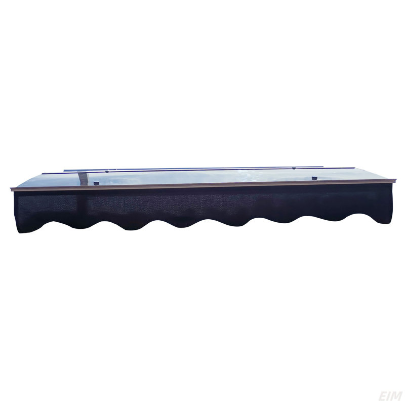 Door Window Awning Made Of  0.137 Inch Thick Crystal Solid Polycarbonate Sheet And Aluminum Alloy With Valance, Grey/Brown