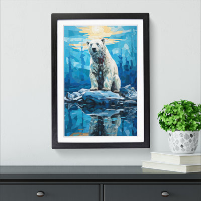 XYZ-FRM-V1223-5208 Polar Bear Orphism No.2 - Single Picture Frame Print on Wood