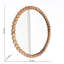 Miroir mural décoratif décoratif rond avec cadre en perles de bois naturel, 32 po