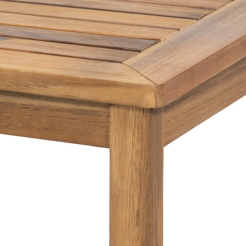 Table basse d'extérieur en bois avec coussins d'eau, panneaux à lattes, design traîneau, couleur principale pour l'ambiance, largeur de l'emballage : 33 po, rangement