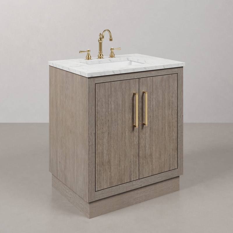 Hugo 30'' W Single Vanity, Satin Gold