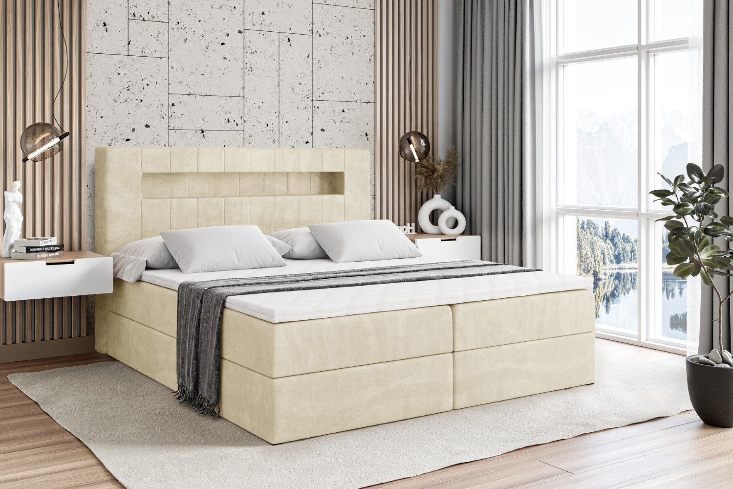 Latitude Run Box spring bed with bed box and topper | Wayfair.ie