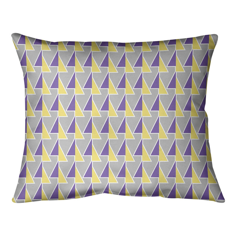 Patricia Geoffrey Geometric Reversible Throw Pillow, No Fill, Purple/Yellow, 21.5"H x 31" W
