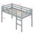 Wooden Loft Bed With Ladder-2106610048