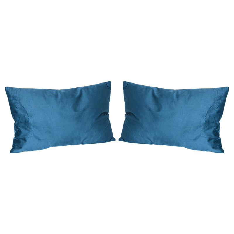 Rectangular Lumbar Cushion with Filling, Blue