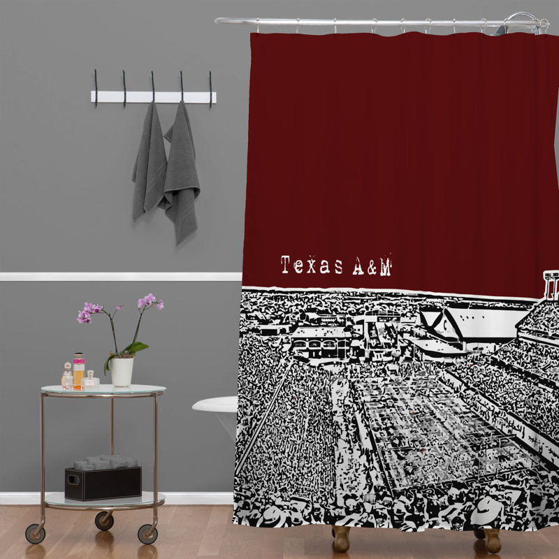 Bird Ave Single Shower Curtain, Texas A and M Maroon